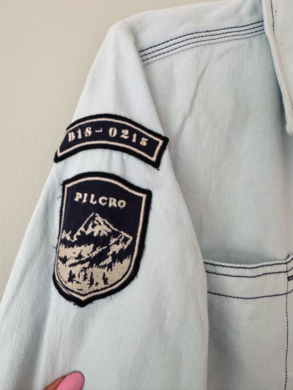 Anthropologie Pilcro Buttondown Denim  Patch Shirt - Picture 9 of 13